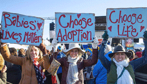 Abortion-rights opponents gather at the Washington Monument to hear Vice President Mike Pence speak at the March for Life rally on Jan. 27, 2017, in Washington.